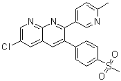 6-氯-2-(6-甲基吡啶-3-基)-3-(4-(甲基磺酰基)苯基)-1,8-萘啶(依托考昔杂质)结构式