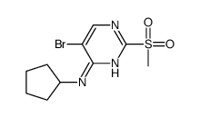 4-Pyrimidinamine, 5-bromo-N-cyclopentyl-2-(Methylsulfonyl)- Structure