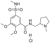 2,3-dimethoxy-5-[(methylamino)sulphonyl]-N-[(1-methyl-2-pyrrolidinyl)methyl]benzamide monohydrochloride structure