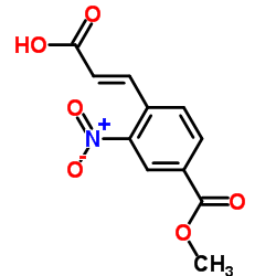 (E)-3-(4-(甲氧基羰基)-2-硝基苯基)丙烯酸结构式