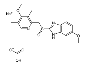 sodium,hydrogen carbonate,6-methoxy-2-[(4-methoxy-3,5-dimethylpyridin-2-yl)methylsulfinyl]-1H-benzimidazole结构式