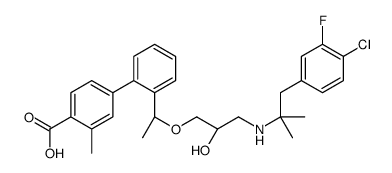 4-[2-[(1R)-1-[(2R)-3-[[1-(4-chloro-3-fluorophenyl)-2-methylpropan-2-yl]amino]-2-hydroxypropoxy]ethyl]phenyl]-2-methylbenzoic acid结构式