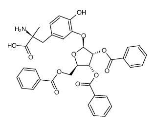 methyl-2 [(tri-O-benzoyl-2',3',5' β-D-ribofuranosyl)-3 hydroxy-4 phenyl]-3 alanine结构式