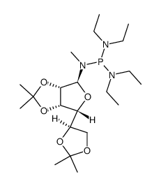 N1-methyl-N1-(2,3:5,6-di-O-isopropylidene-α-D-mannofuranosylamido)-N2,N3-tetraethyldiamidophosphite Structure