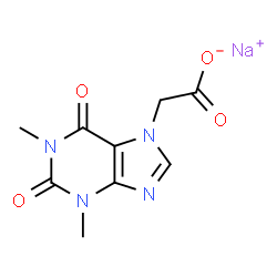sodium 1,2,3,6-tetrahydro-1,3-dimethyl-2,6-dioxo-7H-purine-7-acetate结构式