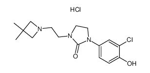 1-(3-Chloro-4-hydroxyphenyl)-3-[2-(3,3-dimethylazetidin-1-yl)ethyl]-2-imidazolidone hydrochloride结构式
