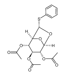 .beta.-D-Glucopyranose, 1,6-anhydro-6-C-(phenylthio)-, triacetate, (6S)-结构式