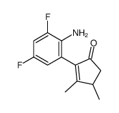2-(2-amino-3,5-difluorophenyl)-3,4-dimethylcyclopent-2-en-1-one结构式