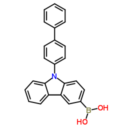 9-(4-联苯基)-3-硼酸咔唑结构式