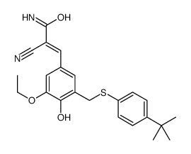 (E)-3-[3-[(4-tert-butylphenyl)sulfanylmethyl]-5-ethoxy-4-hydroxyphenyl]-2-cyanoprop-2-enamide结构式