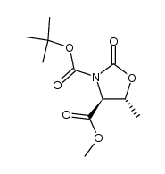 methyl N-Boc-(4S,5R)-5-methyl-2-oxazolidinone-4-carboxylate结构式