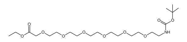 ethyl 2-(2-(2-(2-(2-(2-t-butyloxycarbonylaminoethoxy)ethoxy)ethoxy)ethoxy)ethoxy)ethoxyacetate Structure