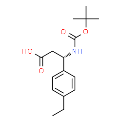(S)-3-((叔丁氧羰基)氨基)-3-(4-乙基苯基)丙酸结构式