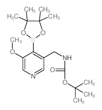(5-甲氧基-4-(4,4,5,5-四甲基-1,3,2-二噁硼烷-2-基)吡啶-3-基)甲基氨基甲酸叔丁酯结构式