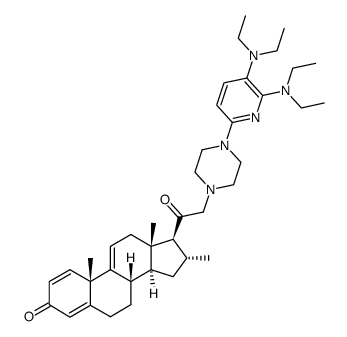 pregna-1,4,9(11)-triene-3,20-dione, 21-[4-[5,6-bis(diethylamino)-2-pyridinyl]-1-piperazinyl]-16-methyl, 16α Structure
