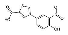 4-(4-hydroxy-3-nitrophenyl)thiophene-2-carboxylic acid结构式