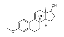 8α,17β-dihydroxy-3-methoxy-oestra-1,3,5(10),9(11)-tetraen结构式