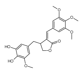 4-(3,4-dihydroxy-5-methoxybenzyl)-3-(3,4,5-trimethoxybenzylidene)dihydrofuran-2(3H)-one结构式