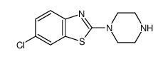 6-氯-2-哌嗪-1,3-苯并噻唑结构式