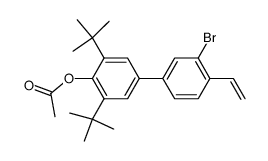 2-bromo-4-(3',5'-di-tert-butyl-4'-acetoxyphenyl)styrene结构式