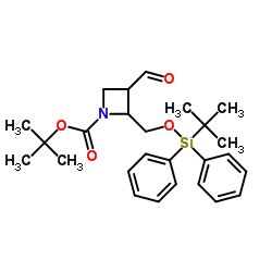 2-{[[(叔丁基二苯基甲硅烷基)氧基]甲基} -3-甲酰基氮杂环丁烷-1-羧酸叔丁酯结构式
