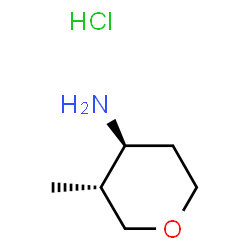 反式-3-甲基-4-氨基四氢吡喃盐酸盐结构式