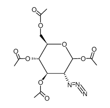 2-叠氮基-2-脱氧-D-吡喃葡萄糖1,3,4,6-四乙酸酯结构式