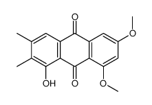 1-hydroxy-6,8-dimethoxy-2,3-dimethylanthracene-9,10-dione结构式