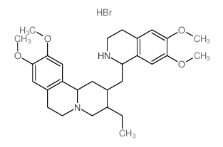 2-[(6,7-dimethoxy-1,2,3,4-tetrahydroisoquinolin-1-yl)methyl]-3-ethyl-9,10-dimethoxy-2,3,4,6,7,11b-hexahydro-1H-benzo[a]quinolizine,hydrobromide Structure