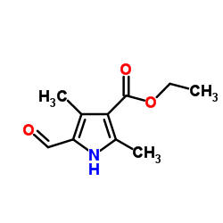 2,4-二甲基-5-醛基-1H-吡咯-3-甲酸乙酯结构式