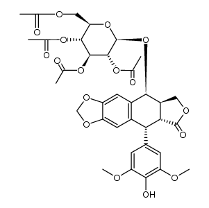 4-(2,3,4,6-tetra-O-acetyl-β-D-glucopyranosyl)-4'-demethylepipodophyllotoxin Structure