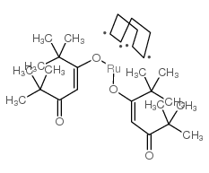 双(2,2,6,6-四甲基-3,5-庚二酮)(1,5-环辛二烯)钌(II)结构式