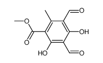 3,5-Diformyl-2,4-dihydroxy-6-methylbenzoic acid methyl ester结构式