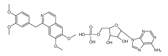 adenosine 5'-monophosphate, compound with 1-(3,4-dimethoxybenzyl)-6,7-dimethoxyisoquinoline (1:1)结构式