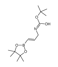 (e)-3-(4,4,5,5-四甲基-1,3,2-二噁硼烷-2-基)烯丙基氨基甲酸叔丁酯结构式