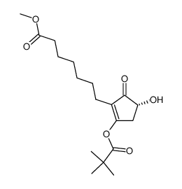 7-[(R)-2-(2,2-Dimethyl-propionyloxy)-4-hydroxy-5-oxo-cyclopent-1-enyl]-heptanoic acid methyl ester结构式