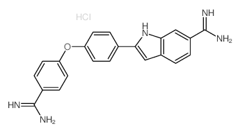 对氨基苯基对-(6-氨基-2-吲哚基)苯醚盐酸盐结构式