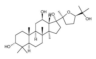 (24R)-20,24-epoxydammarane-3α,12β,17α,25-tetraol Structure