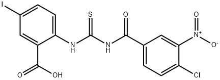 2-[[[(4-chloro-3-nitrobenzoyl)amino]thioxomethyl]amino]-5-iodo-benzoic acid picture