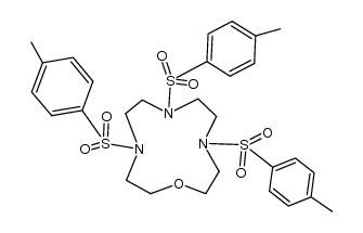 4,7,10-tris(p-tolylsulphonyl)-1-oxa-4,7,10-triazacyclododecane Structure