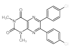 2,4(1H,3H)-Pteridinedione, 6,7-bis(4-chlorophenyl)-1,3-dimethyl- Structure