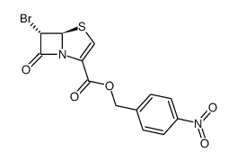 (5R,6S)-6-bromo-7-oxo-4-thia-1-aza-bicyclo[3.2.0]hept-2-ene-2-carboxylic acid 4-nitrobenzyl ester Structure