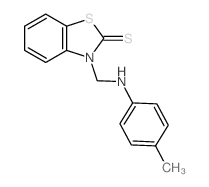 3-[[(4-methylphenyl)amino]methyl]benzothiazole-2-thione structure