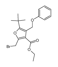 ethyl 2-(bromomethyl)-5-tert-butyl-4-(phenoxymethyl)furan-3-carboxylate结构式