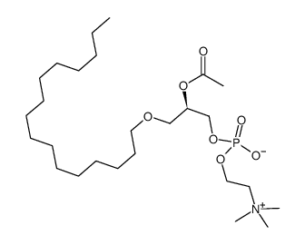 β-乙酰基-γ-O-烷基-L-α-磷脂酰胆碱结构式
