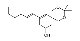 10-hex-1-enyl-3,3-dimethyl-2,4-dioxaspiro[5.5]undec-10-en-8-ol结构式