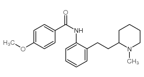 (±)-4-甲氧基-N-[2-[2-(1-甲基-2-哌啶基)乙基]苯基]苯甲酰胺结构式