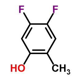 4,5-二氟-2-甲基苯酚结构式