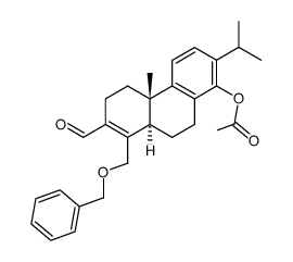 (4bS,8aR)-8-((benzyloxy)methyl)-7-formyl-2-isopropyl-4b-methyl-4b,5,6,8a,9,10-hexahydrophenanthren-1-yl acetate结构式