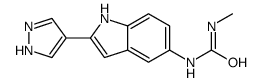 1-methyl-3-[2-(1H-pyrazol-4-yl)-1H-indol-5-yl]urea结构式